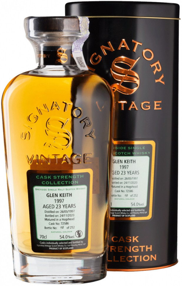 Виски Signatory Vintage Cask Strength Collection Glen Keith 23 Years 1997 metal tube 700 мл
