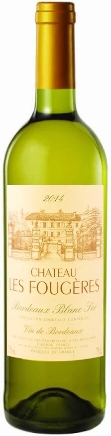 Вино "Chateau Les Fougeres" Blanc, Bordeaux AOC, 2014