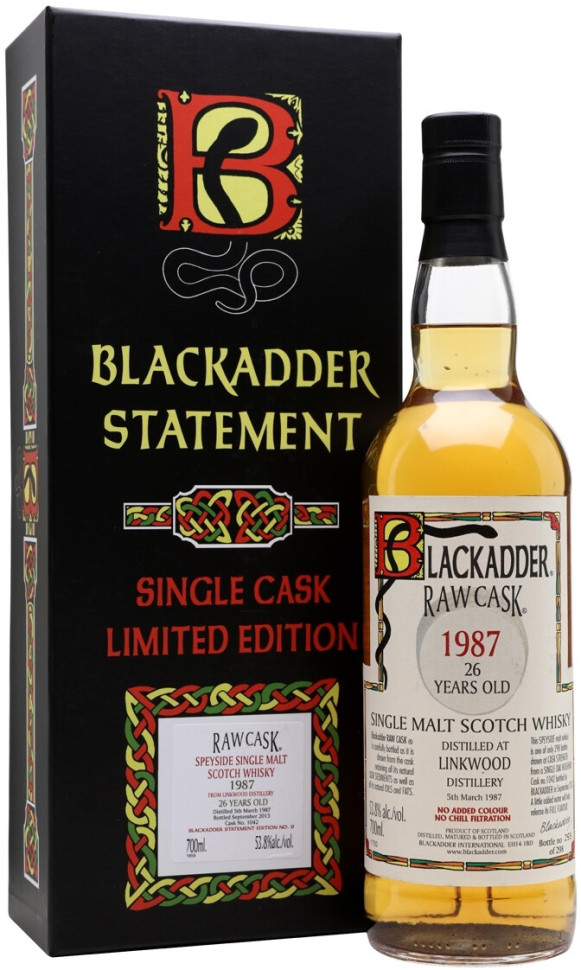 Виски Blackadder Raw Cask Statement Linkwood 26 Years Old 1987 gift box 700 мл