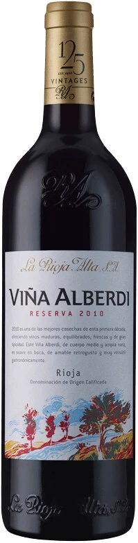 Вино Vina Alberdi Reserva, La Rioja Alta, 2010