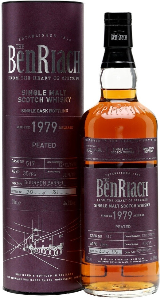 Виски Benriach Peated 35 Years Old 1979 in tube 700 мл