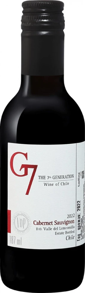 Вино Vina Carta Vieja, G7 Cabernet Sauvignon, Valley del Loncomilla DO, 2022, 187 мл