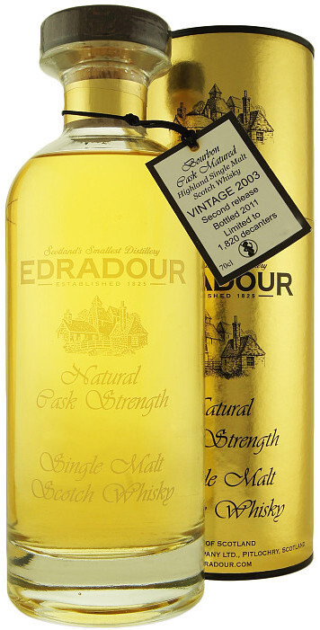 Виски Edradour Bourbon Cask Matured 61 7% 2003 in tube 700 мл
