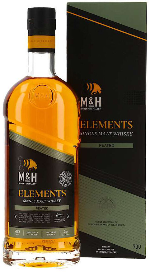 Виски M&H Elements Peated gift box 700 мл