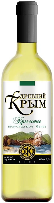 Вино "Древний Крым" Крымское белое полусладкое