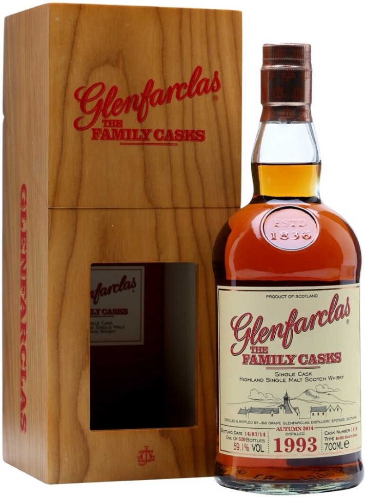 Виски Glenfarclas 1993 Family Casks 59 1% in gift box 700 мл