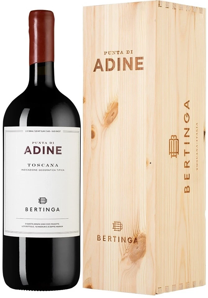 Вино Bertinga, Punta di Adine, Toscana IGT, 2017, wooden box, 1.5 л