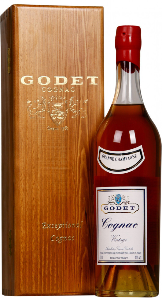 Коньяк Godet Vintage Grande Champagne AOC 1971 wooden box 700 мл