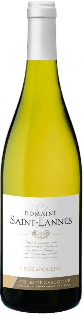 Вино Domaine Saint-Lannes, Gros Manseng, Cotes de Gascogne IGP, 2017