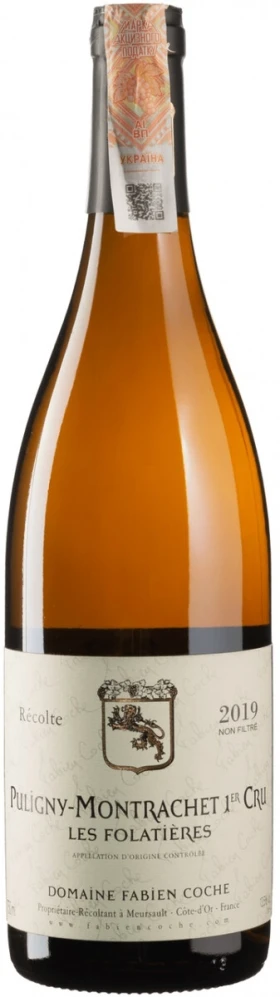 Вино Domaine Fabien Coche, Puligny-Montrachet Premier Cru Les Folatieres AOC, 2019