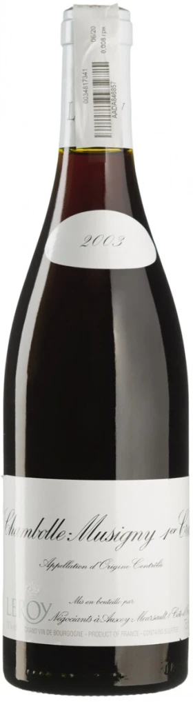 Вино Domaine Leroy, Chambolle-Musigny 1er Cru AOC, 2003