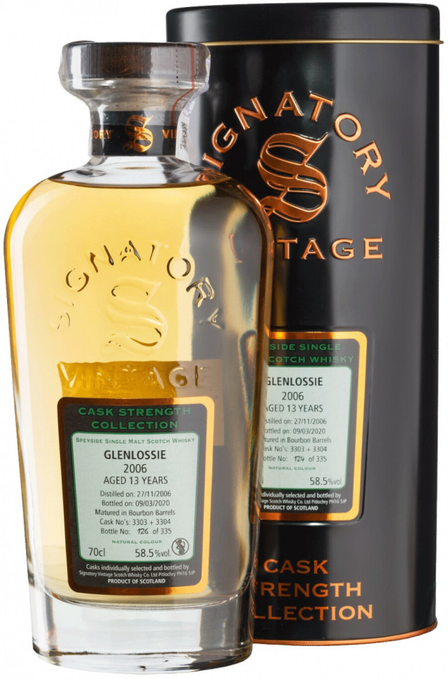 Виски Signatory Vintage Cask Strength Collection Glenlossie 13 Years 2006 metal tube 700 мл