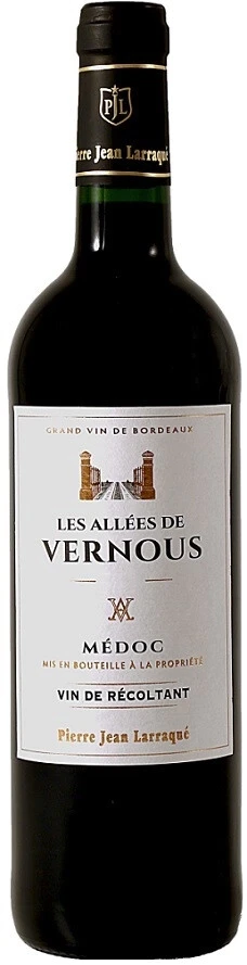 Вино Pierre Jean Larraque, "Les Allees de Vernous" Medoc AOC, 2018