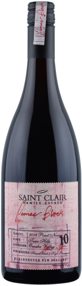 Вино Saint Clair Pioneer Block 10 Twin Hills Pinot Noir 2018