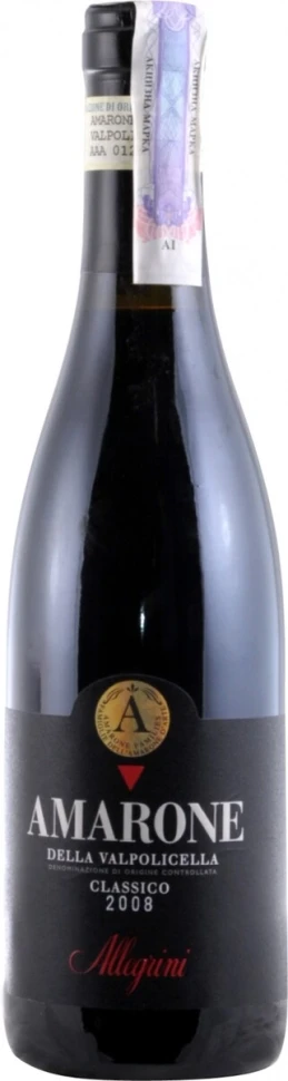 Вино Allegrini, Amarone della Valpolicella Classico DOC, 2008, 375 мл