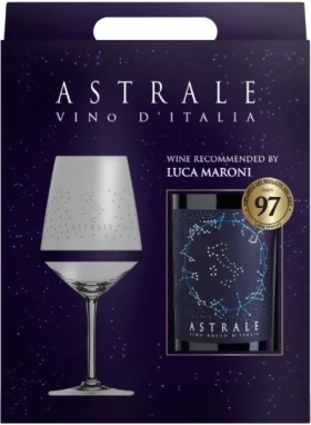Вино Astrale Rosso, gift box with glass