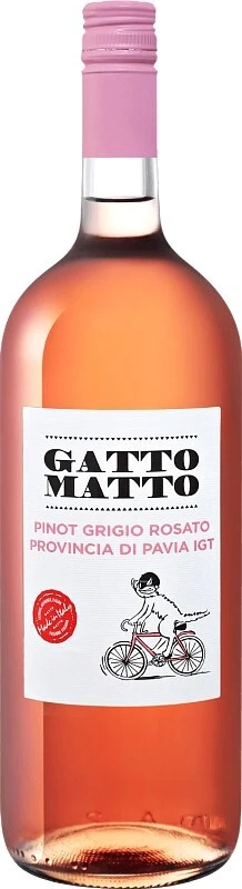 Вино Villa degli Olmi, Gatto Matto Pinot Grigio Rosato, Provincia di Pavia IGT, 2019, 1.5 л