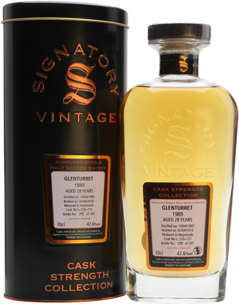Виски Signatory Vintage Cask Strength Collection Glenturret 28 Years 1989 metal tube 700 мл