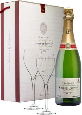 Шампанское Brut Laurent Perrier gift box with 2 glasses