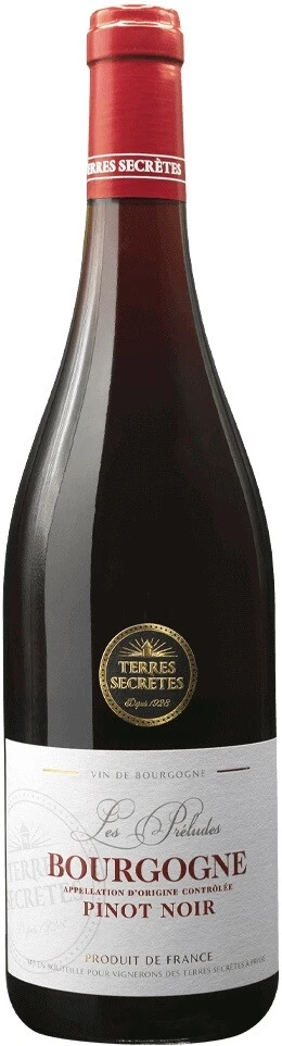 Вино Terres Secretes, Les Preludes Pinot Noir, Bourgogne AOC, 2021