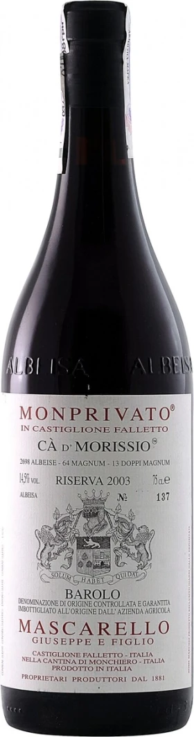 Вино Mascarello, Barolo Riserva Monprivato Ca d'Morissio DOCG, 2003