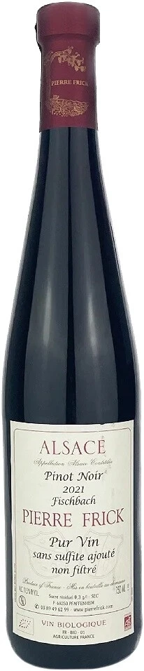 Вино Pierre Frick, Fischbach Pinot Noir, Alsace AOC, 2021, (Pur Vin Sans Sulfite Ajoute non Filtre)