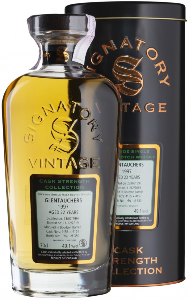 Виски Signatory Vintage Cask Strength Collection Glentauchers 22 Years 1997 metal tube 700 мл
