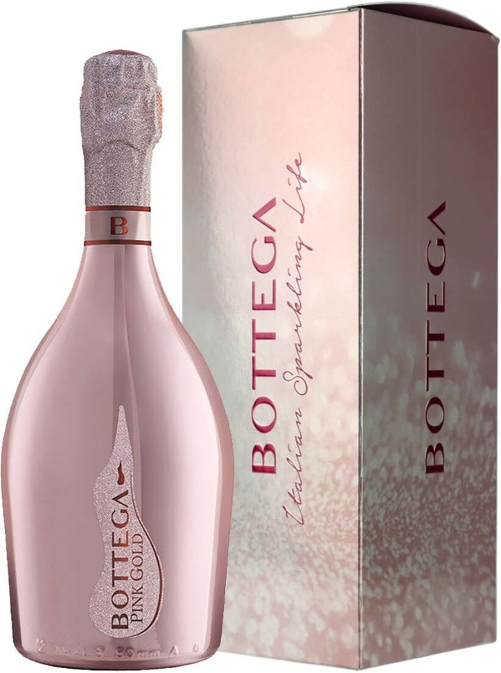 Игристое вино Bottega Pink Gold Prosecco DOC Brut gift box