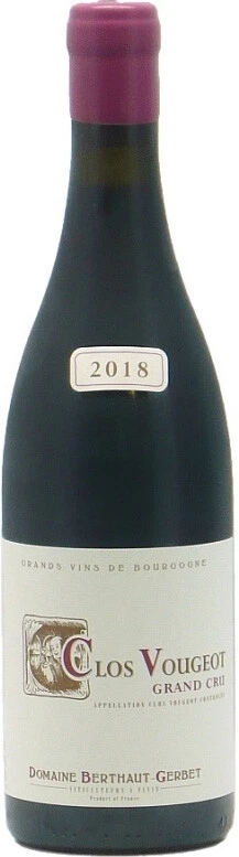 Вино Domaine Berthaut-Gerbet, Clos Vougeot Grand Cru AOC, 2018