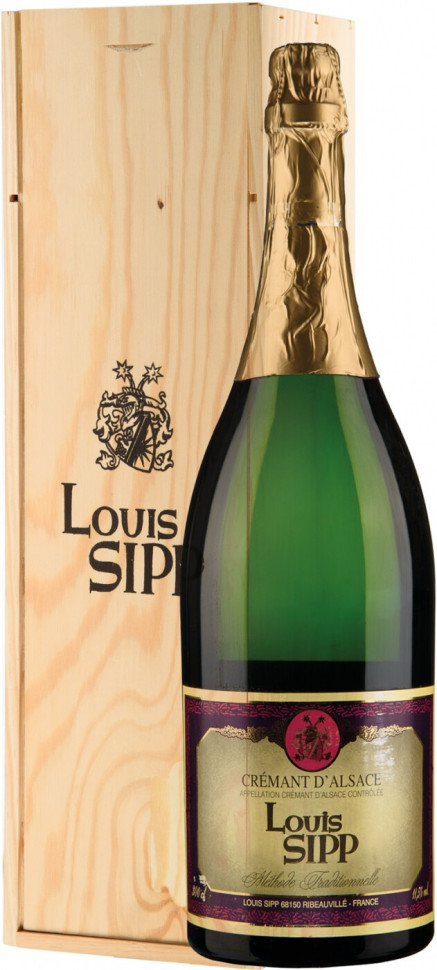 Игристое вино Louis Sipp Cremant d Alsace Brut wooden box 3 л