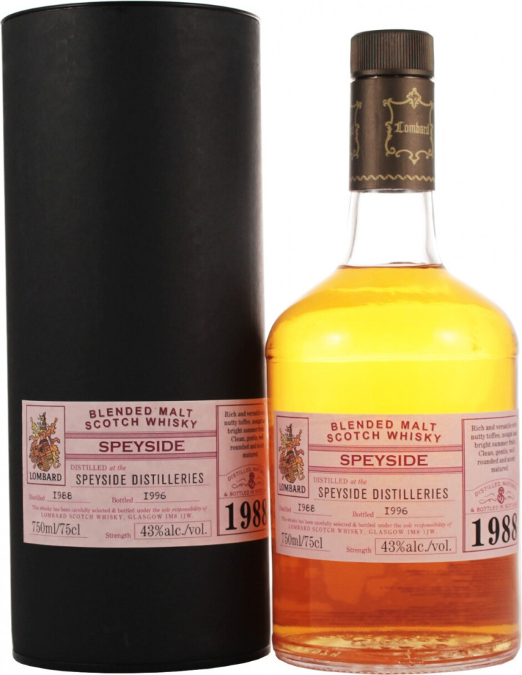Виски Lombard Speyside 1988 in tube 750 мл