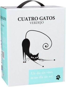 Вино Navarro Lopez Cuatro Gatos Verdejo Blanco Seco bag in box 3 л