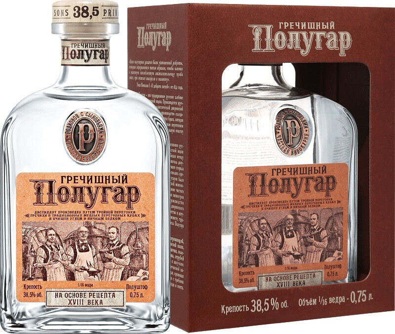 Водка Polugar Buckwheat gift box 750 мл