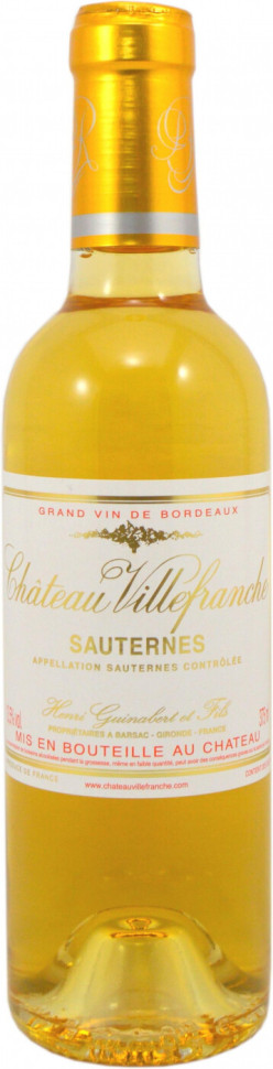 Вино Chateau Villefranche Sauternes AOC 2019 375 мл