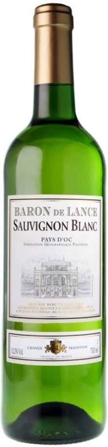 Вино "Baron de Lance" Sauvignon blanc VdP, 2014
