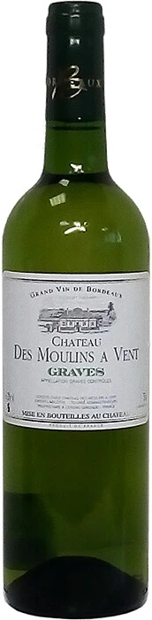 Вино Chateau des Moulins a Vent Blanc, Graves АОC, 2017