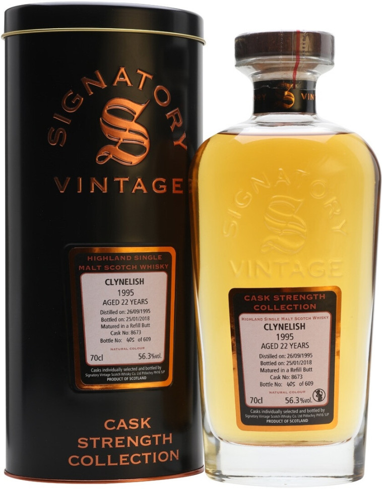 Виски Signatory Vintage Cask Strength Collection Clynelish 25 Years 1995 metal tube 700 мл