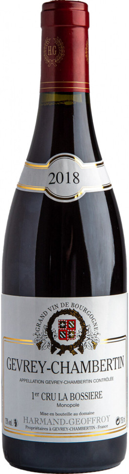 Вино Domaine Harmand Geoffroy Gevrey Chambertin 1er Cru La Bossiere Monopole AOC 2018