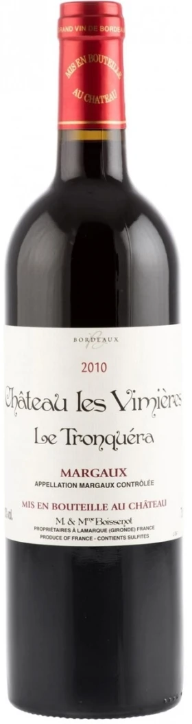 Вино Chateau les Vimieres, Le Tronquera, Margaux AOC, 2010