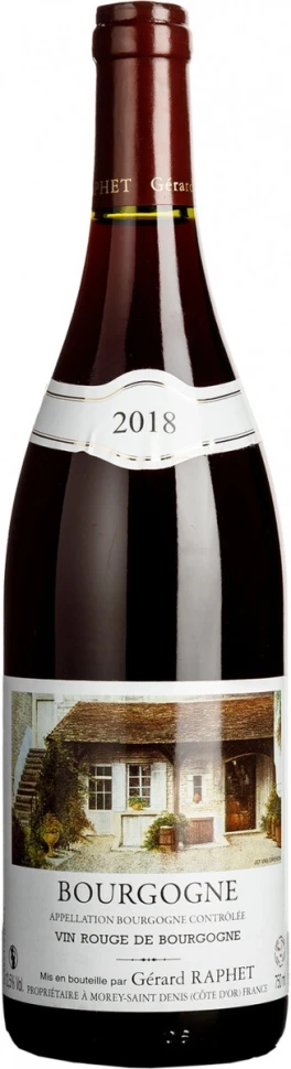 Вино Gerard Raphet, Bourgogne AOC Rouge, 2018