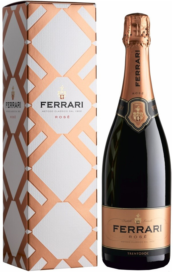 Игристое вино Ferrari Rose Brut Trento DOC gift box 375 мл