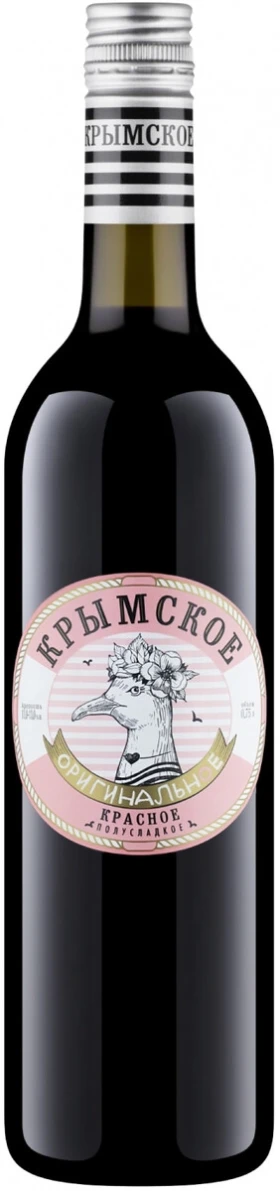 Вино Крымское Оригинальное Чайка, Красное полусладкое