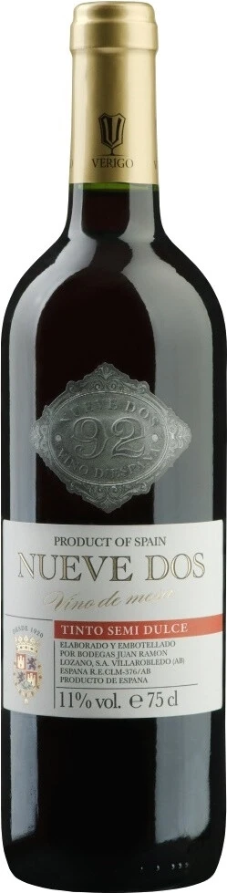 Вино Bodegas Lozano, "Nueve Dos" Tinto Semidulce