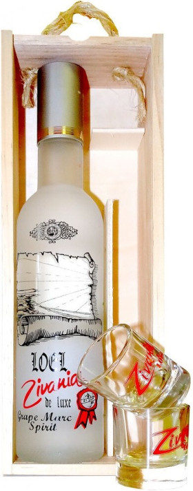 Водка Loel Zivania de Luxe wooden box with 2 glasses 500 мл