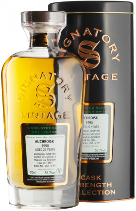 Виски Signatory Vintage Cask Strength Collection Auchroisk 27 Years 1990 metal tube 700 мл