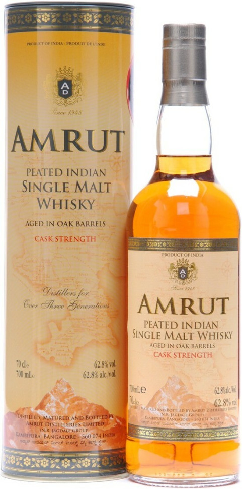 Виски Amrut Peated Cask Strength in tube 700 мл
