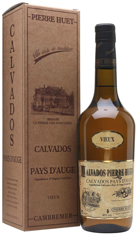 Кальвадос Calvados Pierre Huet Vieux Pays d Auge AOC gift box 700 мл