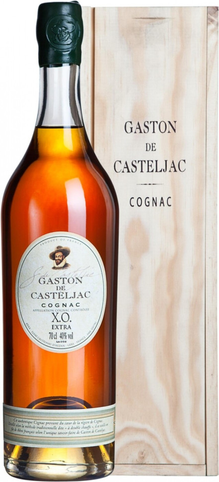 Коньяк Gaston de Casteljac XO Extra Cognac AOC wooden box 700 мл