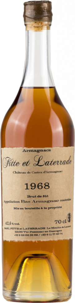 Арманьяк Fitte et Laterrade Chateau de Castex d Armagnac Bas Armagnac AOC 1968 700 мл