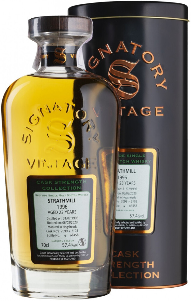 Виски Signatory Vintage Cask Strength Collection Strathmill 23 Years 1996 metal tube 700 мл